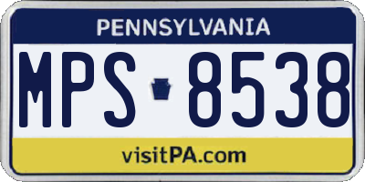 PA license plate MPS8538