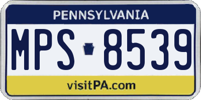 PA license plate MPS8539