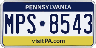 PA license plate MPS8543