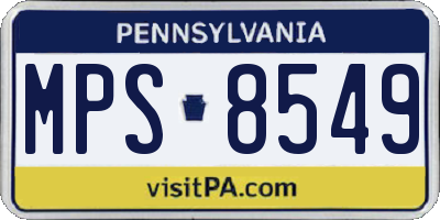 PA license plate MPS8549