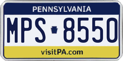 PA license plate MPS8550