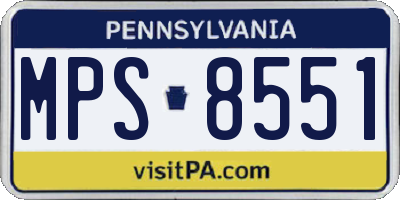 PA license plate MPS8551