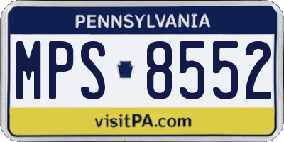PA license plate MPS8552
