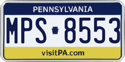 PA license plate MPS8553