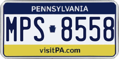 PA license plate MPS8558