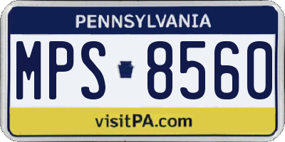 PA license plate MPS8560