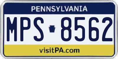 PA license plate MPS8562
