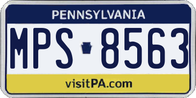PA license plate MPS8563