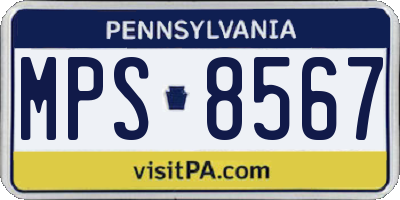PA license plate MPS8567