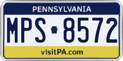 PA license plate MPS8572