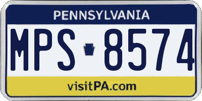 PA license plate MPS8574