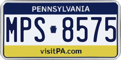 PA license plate MPS8575