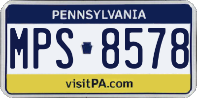 PA license plate MPS8578