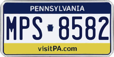 PA license plate MPS8582