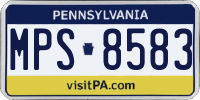 PA license plate MPS8583