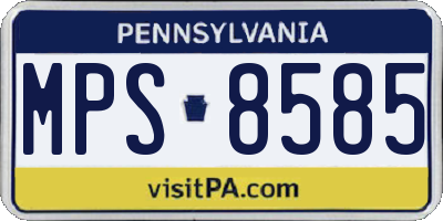 PA license plate MPS8585