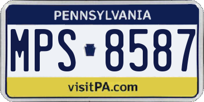 PA license plate MPS8587