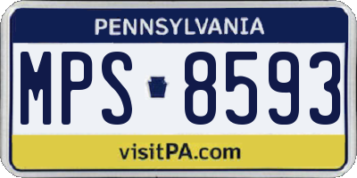 PA license plate MPS8593