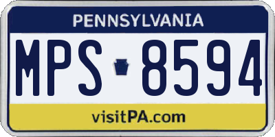 PA license plate MPS8594