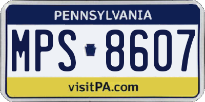 PA license plate MPS8607