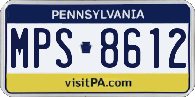 PA license plate MPS8612