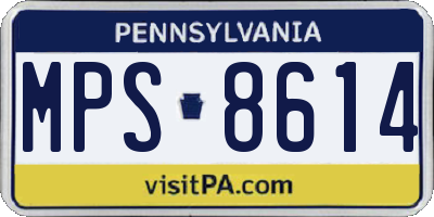 PA license plate MPS8614