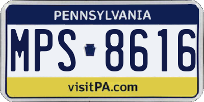 PA license plate MPS8616