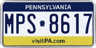 PA license plate MPS8617