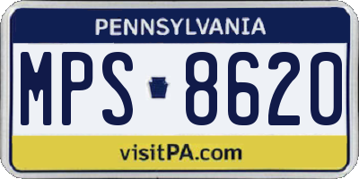 PA license plate MPS8620