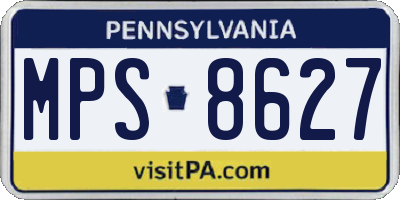 PA license plate MPS8627