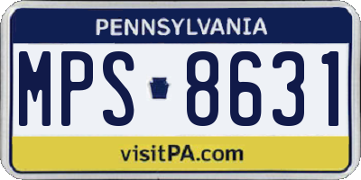 PA license plate MPS8631