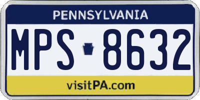 PA license plate MPS8632