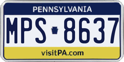 PA license plate MPS8637