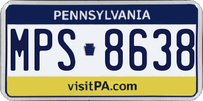 PA license plate MPS8638