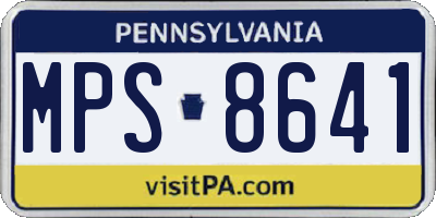 PA license plate MPS8641