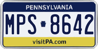 PA license plate MPS8642