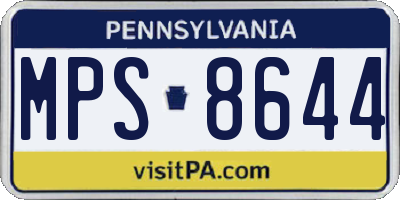 PA license plate MPS8644