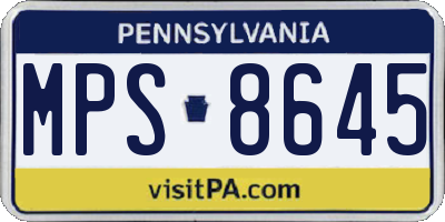 PA license plate MPS8645