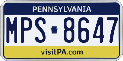 PA license plate MPS8647