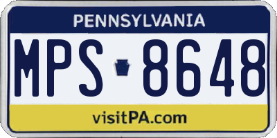 PA license plate MPS8648