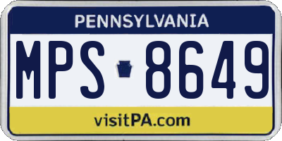 PA license plate MPS8649