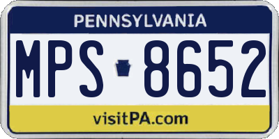 PA license plate MPS8652