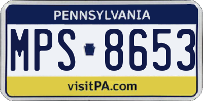 PA license plate MPS8653