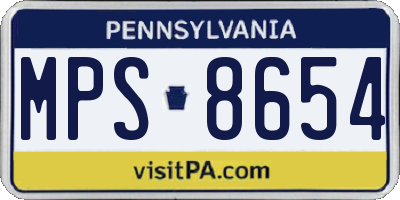 PA license plate MPS8654