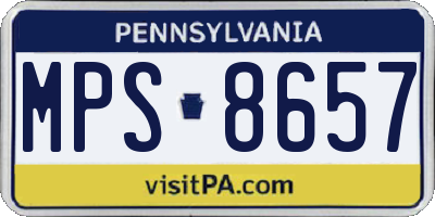 PA license plate MPS8657