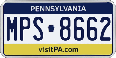 PA license plate MPS8662