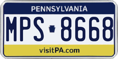 PA license plate MPS8668