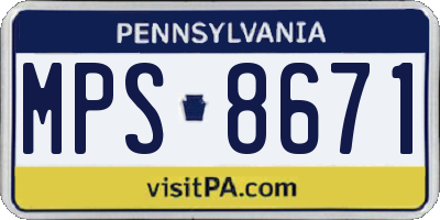 PA license plate MPS8671