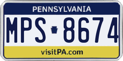 PA license plate MPS8674