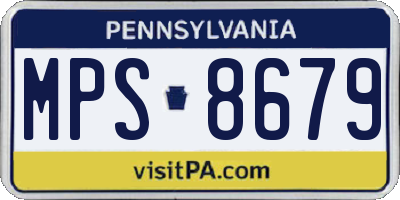 PA license plate MPS8679